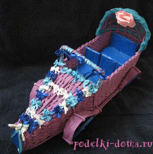 Лодочка-конфетница из бумажной лозы Лодочка-конфетница из бумажной лозы