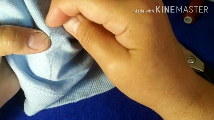 Как зашить дырку потайным швом при помощи скотча