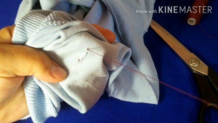 Как зашить дырку потайным швом при помощи скотча