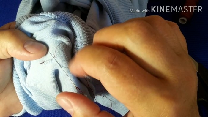 Как зашить дырку потайным швом при помощи скотча