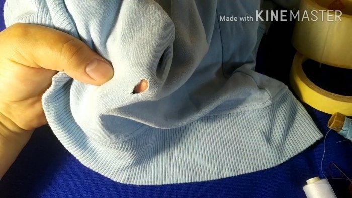 Как зашить дырку потайным швом при помощи скотча