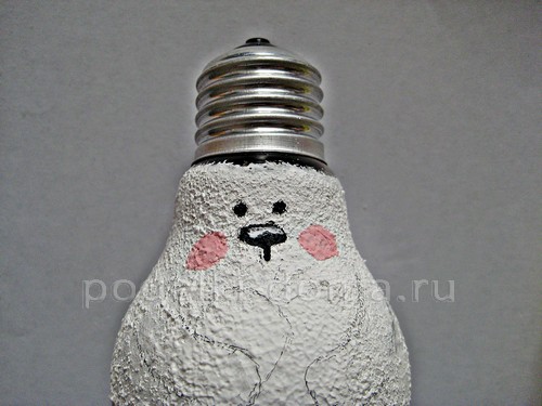 Игрушка на ёлку «Заяц» из лампочки