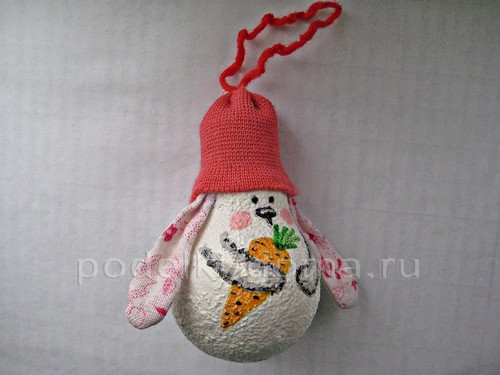 Игрушка на ёлку «Заяц» из лампочки