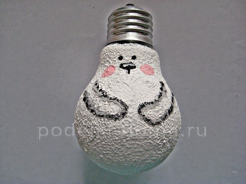 Игрушка на ёлку «Заяц» из лампочки