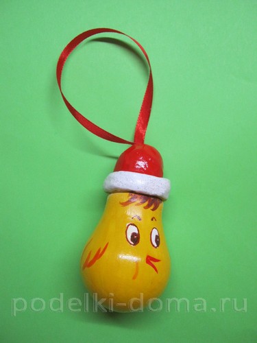 Игрушка на ёлку «Заяц» из лампочки