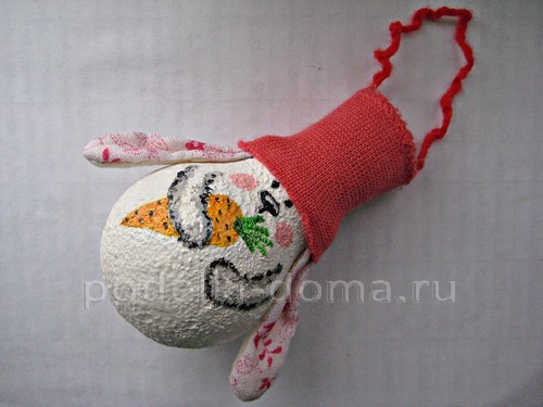 Игрушка на ёлку «Заяц» из лампочки