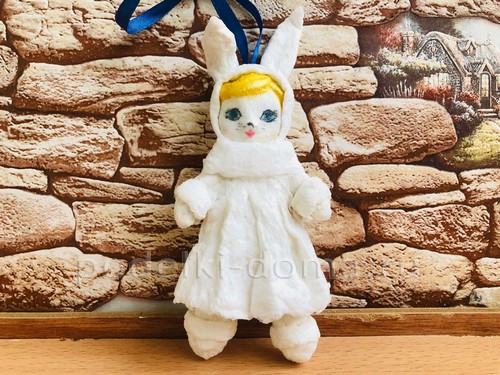 Ёлочная игрушка Зайка в технике ватного папье-маше Ёлочная игрушка Зайка в технике ватного папье-маше