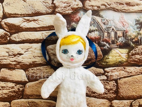 Ёлочная игрушка Зайка в технике ватного папье-маше Ёлочная игрушка Зайка в технике ватного папье-маше