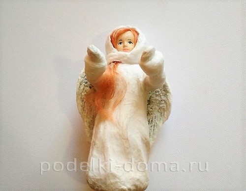 Ёлочная игрушка Зайка в технике ватного папье-маше Ёлочная игрушка Зайка в технике ватного папье-маше