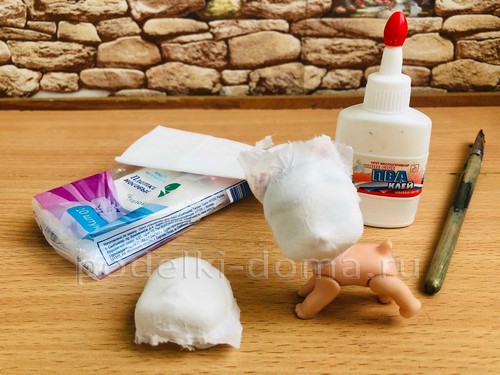 Ёлочная игрушка Зайка в технике ватного папье-маше Ёлочная игрушка Зайка в технике ватного папье-маше