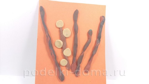 Аппликация «Верба» из пластилина