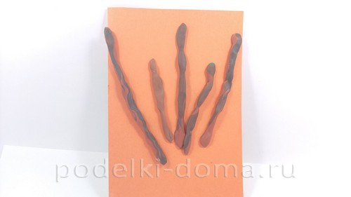 Аппликация «Верба» из пластилина