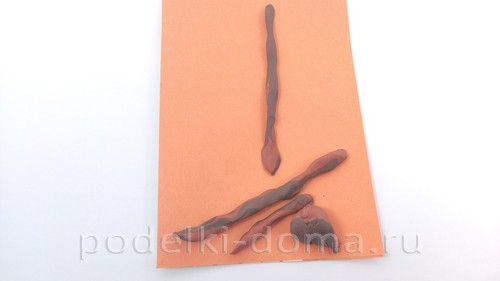 Аппликация «Верба» из пластилина